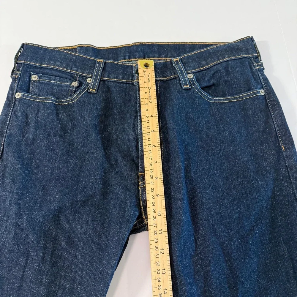 Levis 513 Slim Straight Jeans Mens 33x32 Dark Indigo Blue Denim Pants